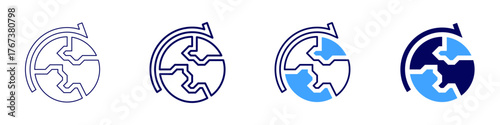 Global pandemic icon in 4 different styles. Thin Line, Line, Bold Line, Duotone. Duotone style. Editable stroke