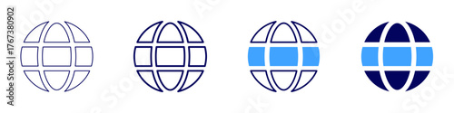 Global supply icon in 4 different styles. Thin Line, Line, Bold Line, Duotone. Duotone style. Editable stroke