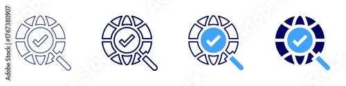 Global sustainability icon in 4 different styles. Thin Line, Line, Bold Line, Duotone. Duotone style. Editable stroke