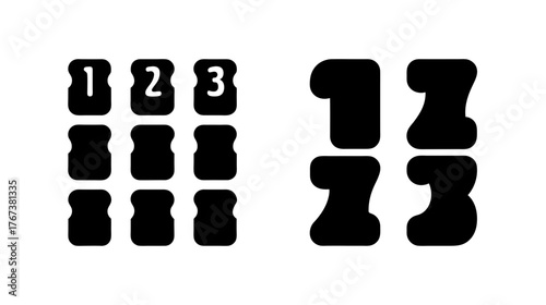 Counting game numbers grid displaying sequence numbers for educational activities
