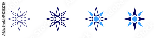 Marine navigation icon in 4 different styles. Thin Line, Line, Bold Line, Duotone. Duotone style. Editable stroke