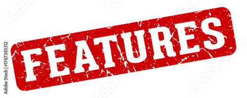 features rectangular sign. features stamp