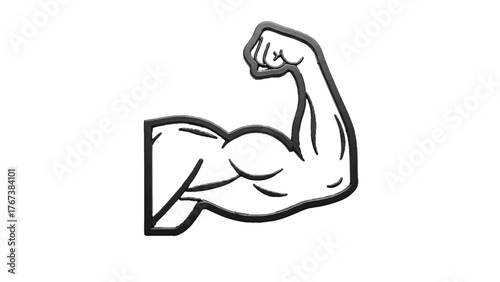 Athletic Arm Icon — Bicep Flex Illustration Representing Strength