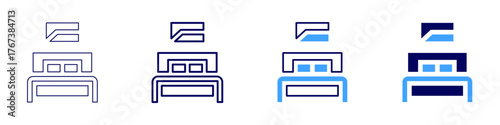 Guest room icon in 4 different styles. Thin Line, Line, Bold Line, Duotone. Duotone style. Editable stroke