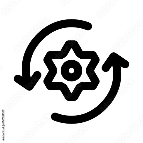 Reload, Process, Loading, Settings, Option, Configuration icon showing system update, workflow management, and adjustment concept