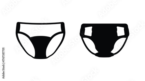 Two baby diapers presented side by side for comparison and design