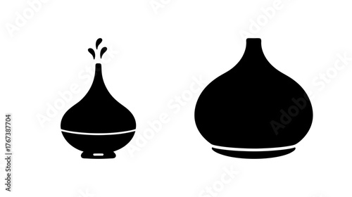 Two diffusers silhouettes elegant modern aromatherapy devices home decor subtle design