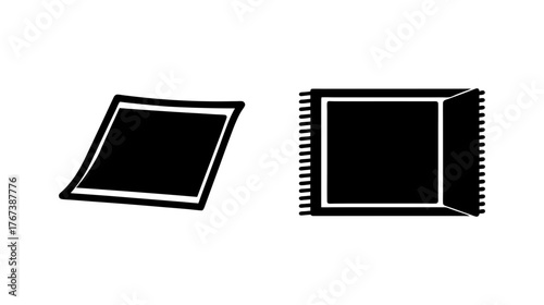 Simple black and white doormat icons set design elements for home decor