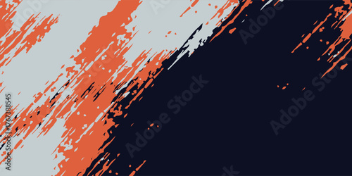 Vibrant royal blue and orange grunge textures for poster and web banner design. vector illustration eps10