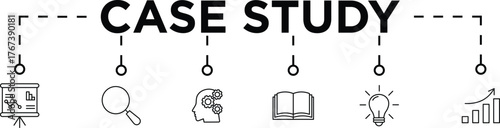 Case Study banner icon concept