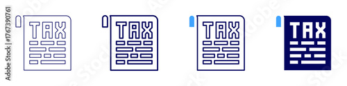 Tax advisor icon in 4 different styles. Thin Line, Line, Bold Line, Duotone. Duotone style. Editable stroke