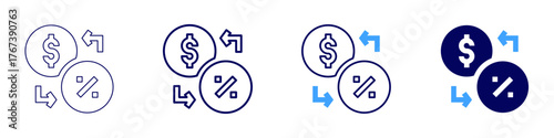 Tax audit icon in 4 different styles. Thin Line, Line, Bold Line, Duotone. Duotone style. Editable stroke