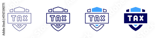 Tax appeal icon in 4 different styles. Thin Line, Line, Bold Line, Duotone. Duotone style. Editable stroke