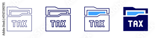 Tax avoidance icon in 4 different styles. Thin Line, Line, Bold Line, Duotone. Duotone style. Editable stroke