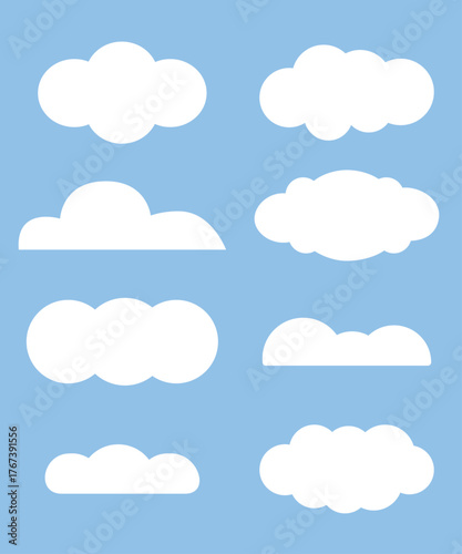 Various cloud shape weather forecast for element, frame, illustration and icon