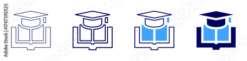 Acquired knowledge icon in 4 different styles. Thin Line, Line, Bold Line, Duotone. Duotone style. Editable stroke