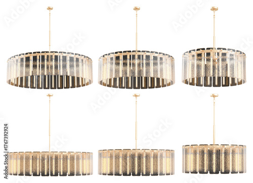 Calamette Glass Round Chandelier - RH - with Black background - Cutout Furniture