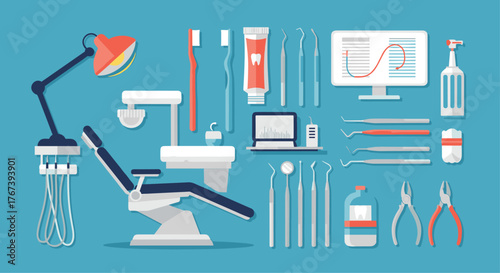 Dental Clinic Equipment Illustration - A Comprehensive Overview.