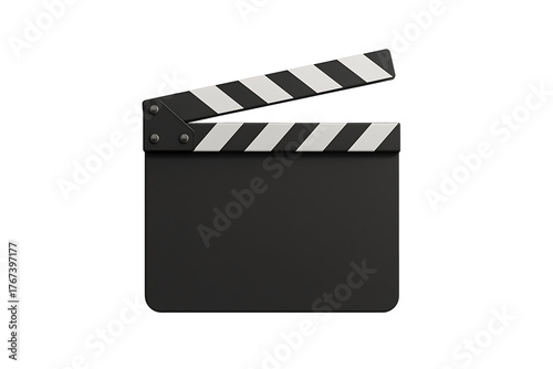 Movie clapperboard isolated on transparent background
