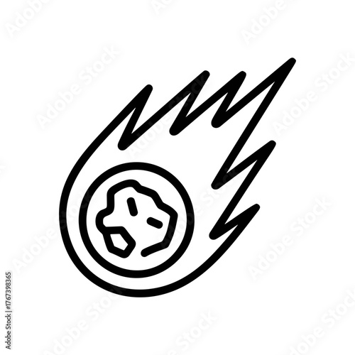Burning Meteor Icon Illustration