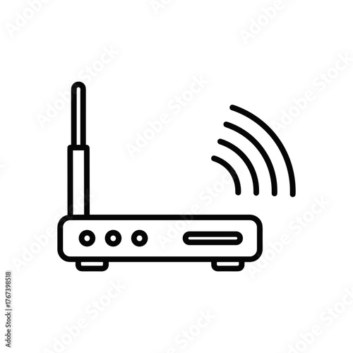Wi Fi router line icon for wireless internet connection vector