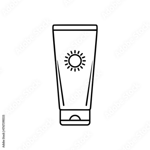 Sunscreen Tube Icon Illustration