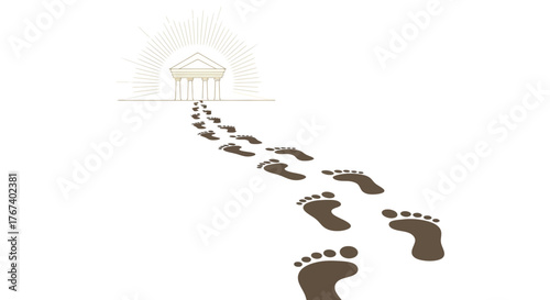 Symbolic Guru Nanak Footsteps Path Vector