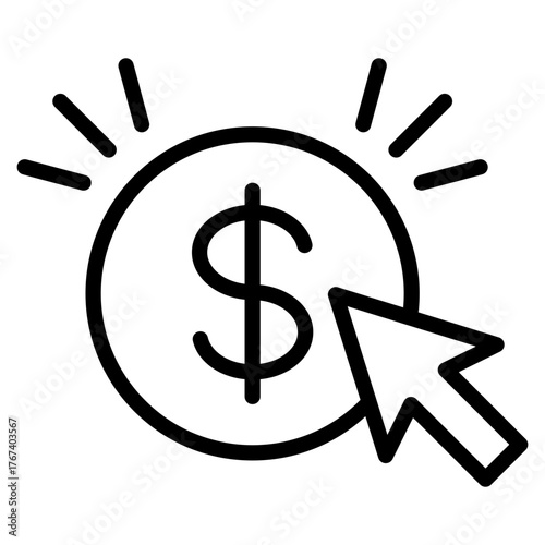 Pay Per Click  Icon Element For Design