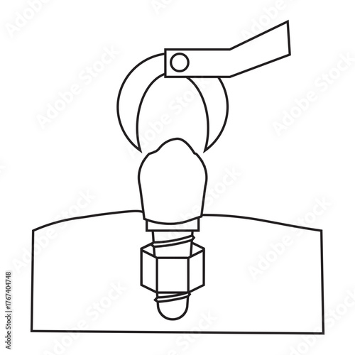 Canine Tooth Implant Installation line icon
