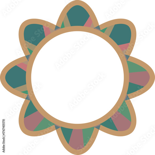 꽃 문양 원형 프레임