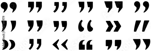Quotation mark vector icon set. Quotation marks icon set vector illustration for quotes, speech, talking marks and comments design. vector, icons