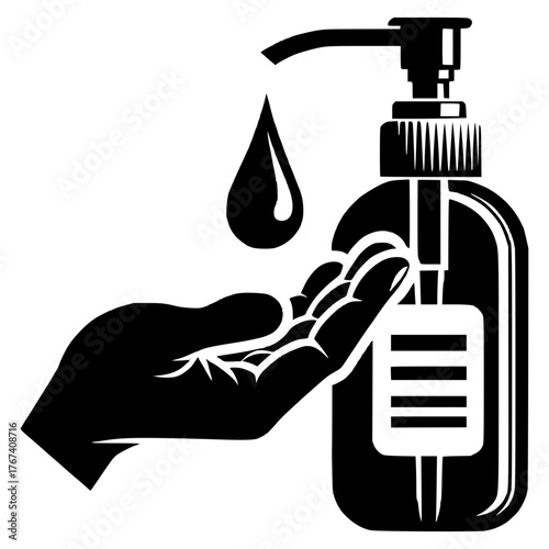 Hand sanitization hygiene vector image icon illustration