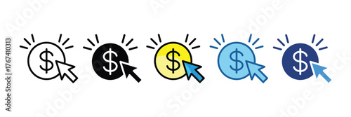 Pay Per Click  Icon Element For Design