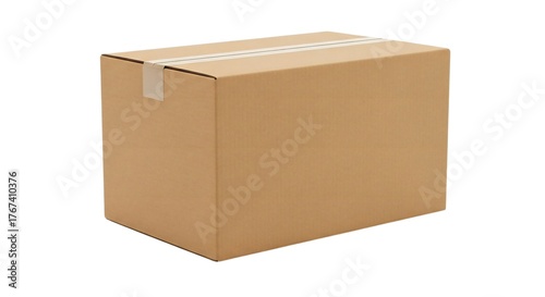 Corrugated cardboard shipping box isolated object for storage and delivery needs