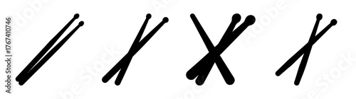Fourdifferentpairsofdrumstickspresentedinvariouscrossingsandalignments