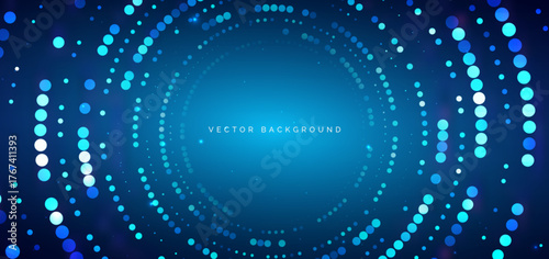 Futuristic digital technology Background with dotted blue element glowing.