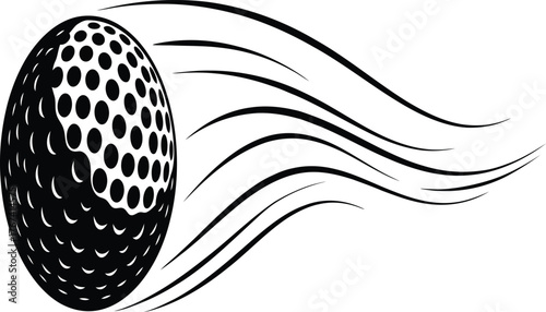 Classic golf ball motion isolated on white background