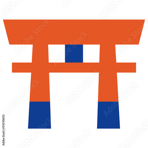 Kiyomizu dera Temple Kyoto Japan flat landmark vector icon