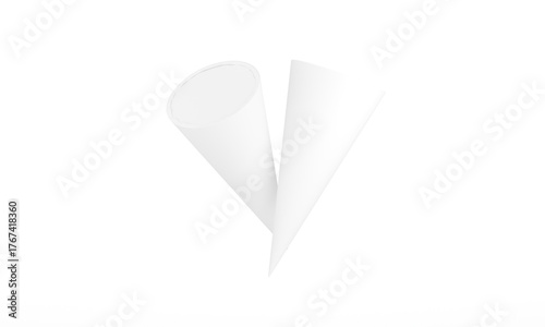 Two white cone packaging isolated mockup