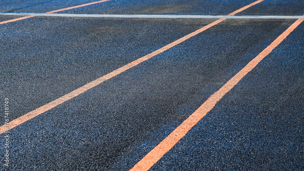 Fototapeta premium Asphalt highway with road markings lines
