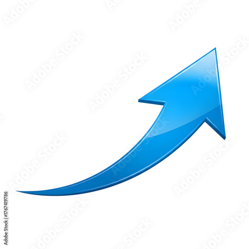 Wallpaper Mural Blue upward trending arrow isolated on transparent background Torontodigital.ca
