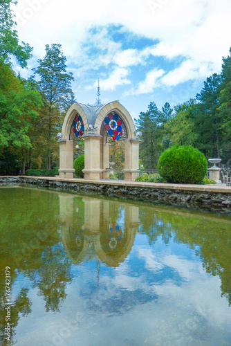 Monument glass jet at Kurortny Boulevard in Kislovodsk, a spa city in Caucasian Mineral Waters region, Stavropol Krai in Russia