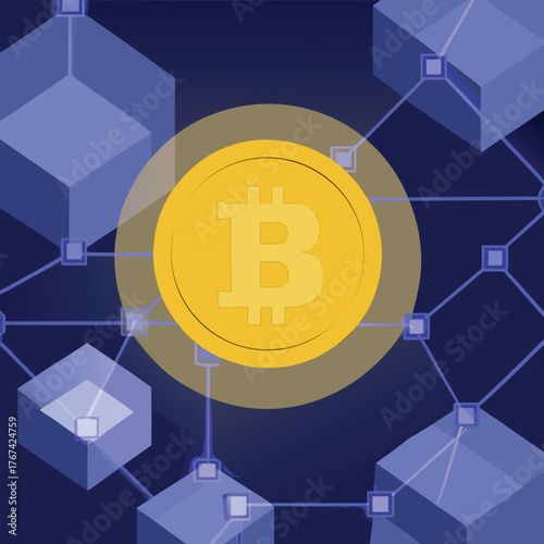 Bitcoin Cryptocurrency Blockchain Network Concept technology