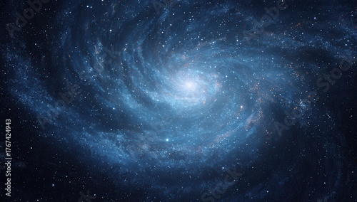 Vibrant spiral galaxy revealing intricate patterns of stars and cosmic dust in the vast expanse of the universe