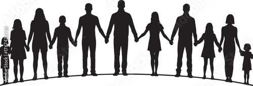 Diverse Group of People Standing Together Silhouettes Unity Teamwork Cooperation
