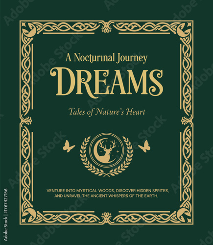 Wallpaper Mural Fairy Tale Ornamental Frame Design Green Illustration Torontodigital.ca