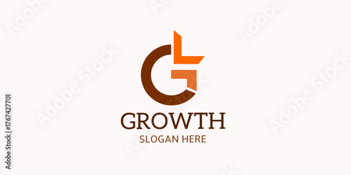 letter G growth Abstract business company logo. Corporate identity design element. Technology, market, bank logotype idea. vector template