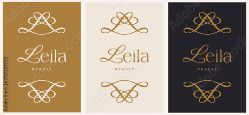 Vintage Logo Luxury. Art Deco style logotype design for luxury company branding. Premium identity design.