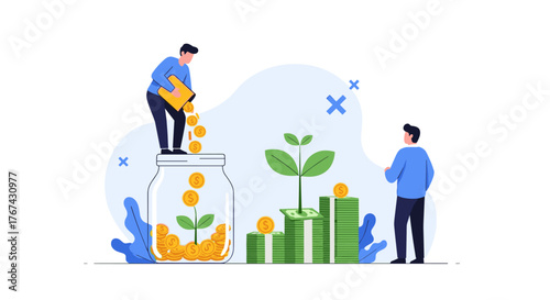 Financial Growth and Investment Concept Illustration.