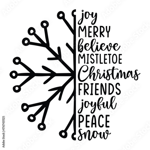 joy merry believe mistletoe christmas friends joyful peace snow